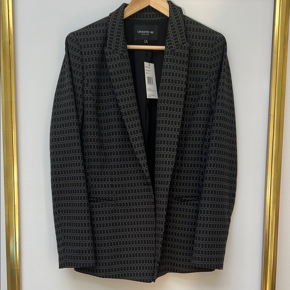 Lafayette 148 Black Patterned Blazer